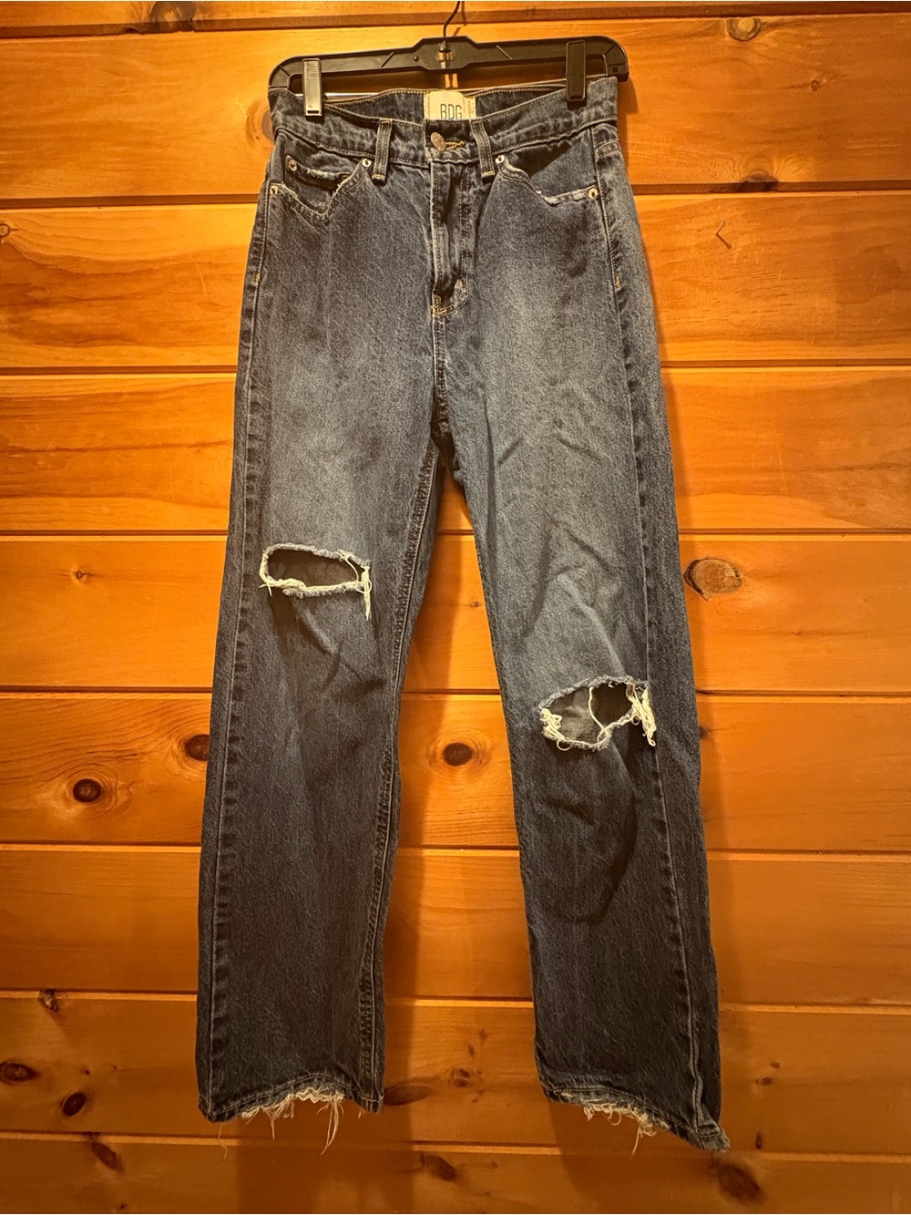 BDG Women's Blue Cowboy Distressed Jeans size 26